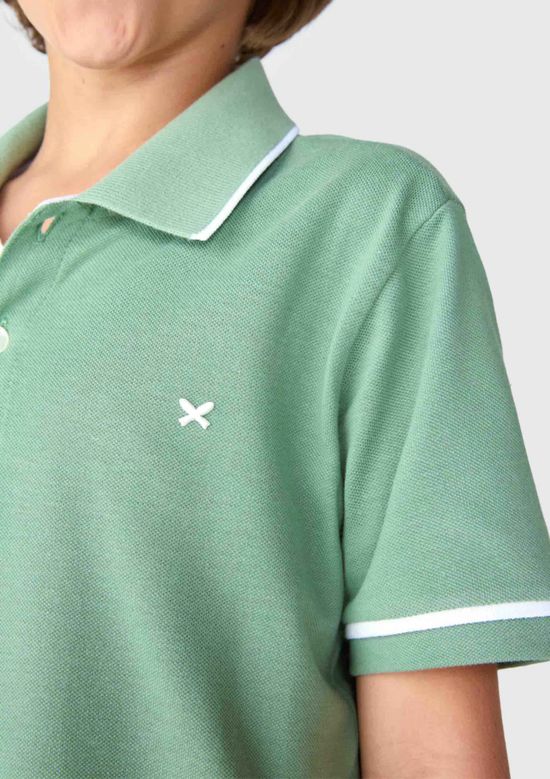 Foto do produto: Camisa Polo Básica Menino De Algodão Com Bordado - Verde