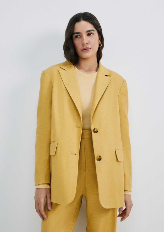Foto do produto: Blazer Feminino Em Viscolinho - Amarelo