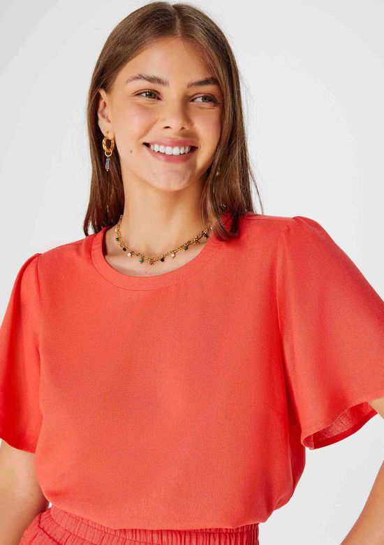 Foto do produto: Blusa Feminina Manga Morcego Em Viscose - Vermelho