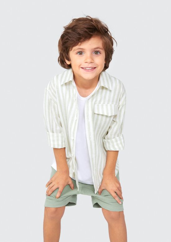 Foto do produto: Camisa Infantil Menino Toddler Listrada - Verde