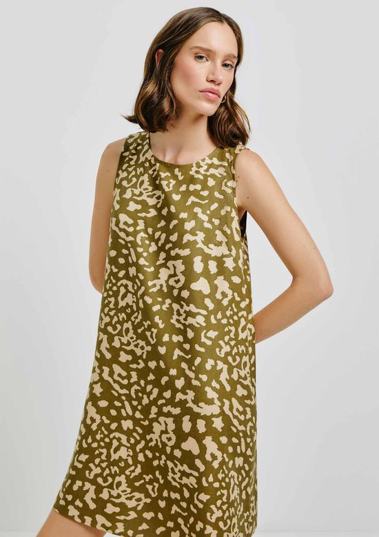 Foto do produto: Vestido Curto Trapézio Estampado - Verde