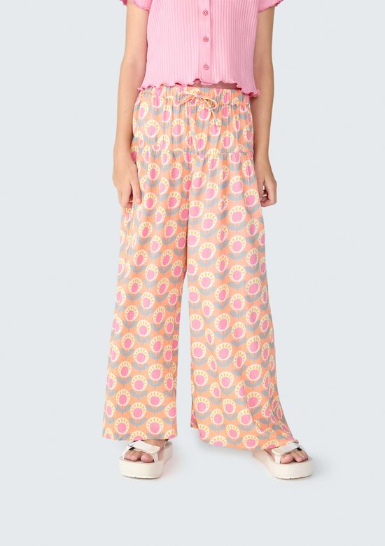 Foto do produto: Calça Infantil Menina Wide Leg - Rosa