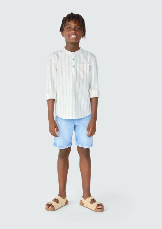 Foto do produto: Camisa Infantil Menino Manga Longa Gola Padre - Off white