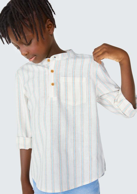 Foto do produto: Camisa Infantil Menino Manga Longa Gola Padre - Off white