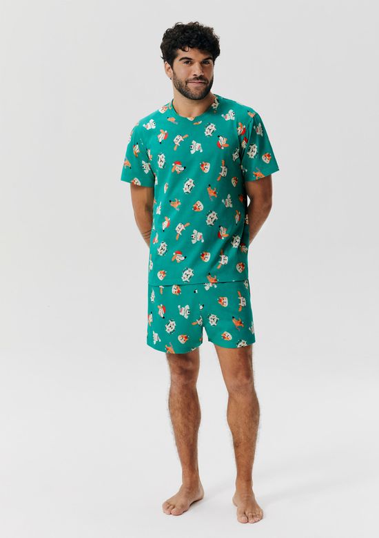 Foto do produto: Pijama Curto Unissex Estampado - Verde