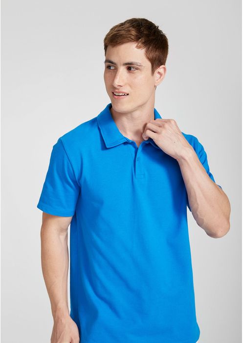 Camisa Polo Básica Masculina Regular - Azul Royal