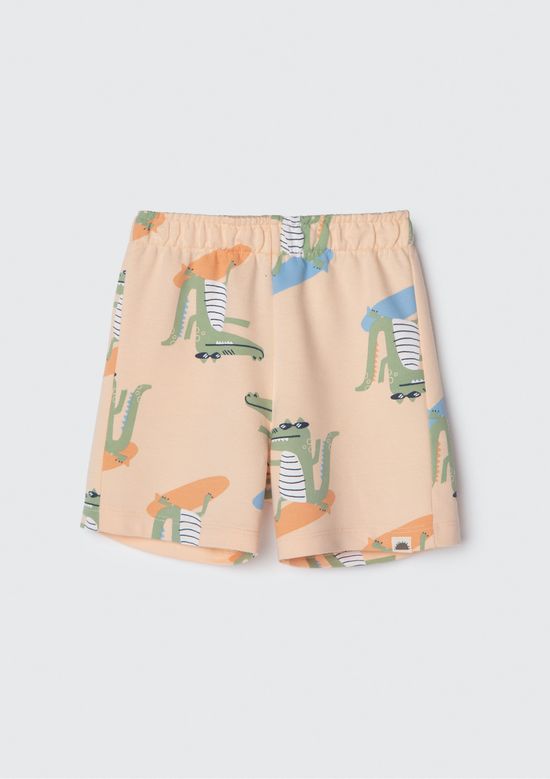 Foto do produto: Shorts de Moletom Infantil Menino Toddler Estampado - Bege