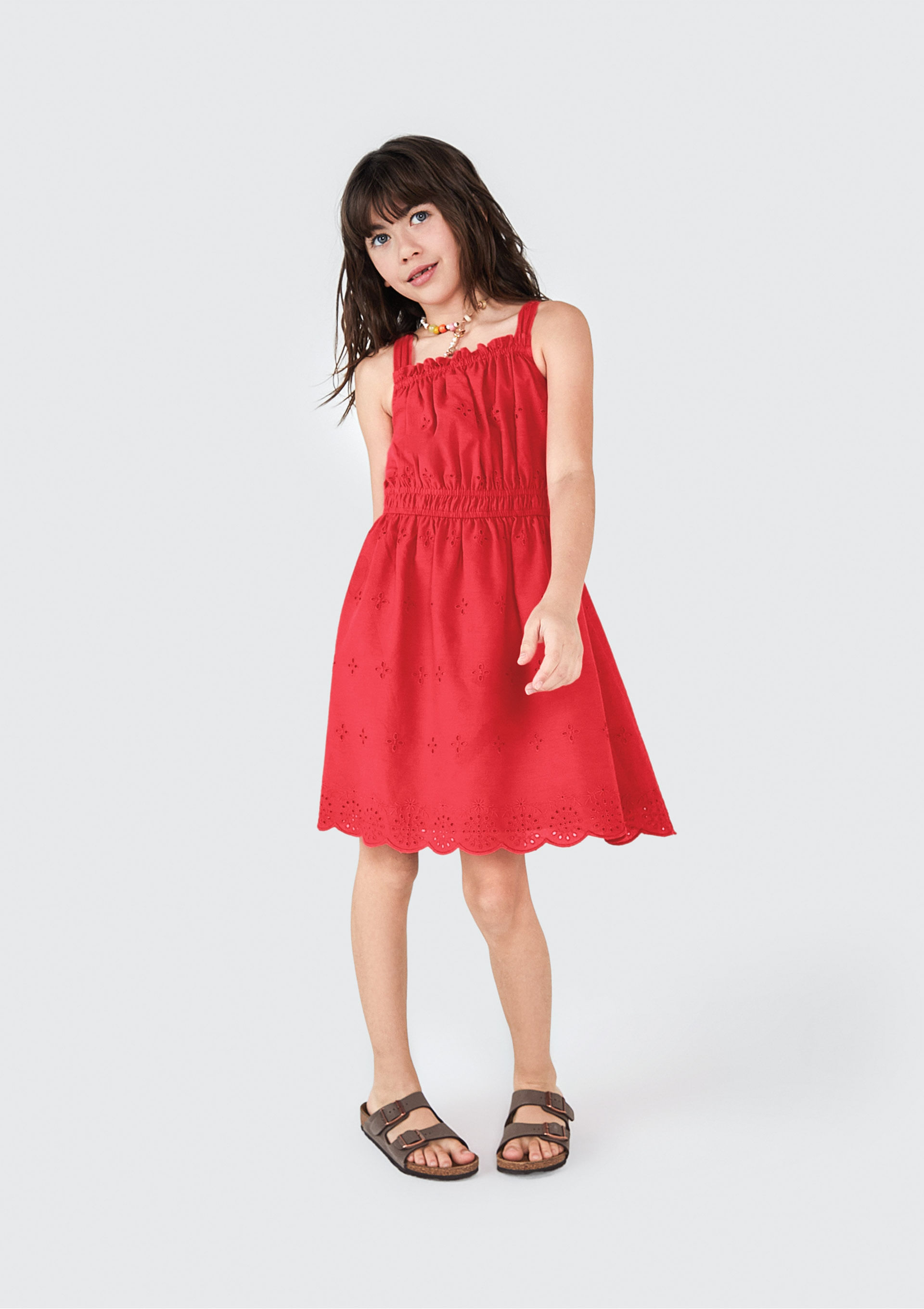 Vestido vermelho curto fashion infantil