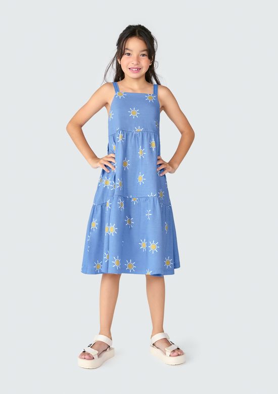 Foto do produto: Vestido Midi Infantil Com Babados - Azul