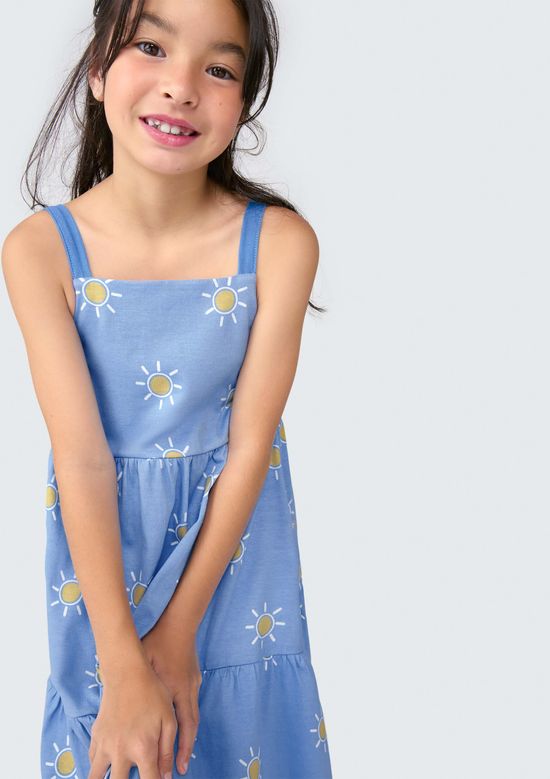 Foto do produto: Vestido Midi Infantil Com Babados - Azul