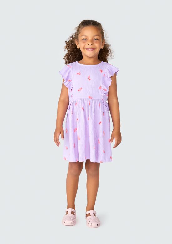 Foto do produto: Vestido Infantil Toddler Com Babado - Roxo