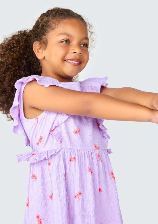 Foto do produto: Vestido Infantil Toddler Com Babado - Roxo