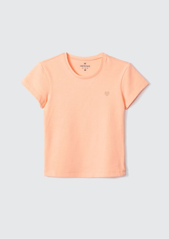 Foto do produto: Blusa Básica Infantil Menina Toddler Manga Curta - Laranja