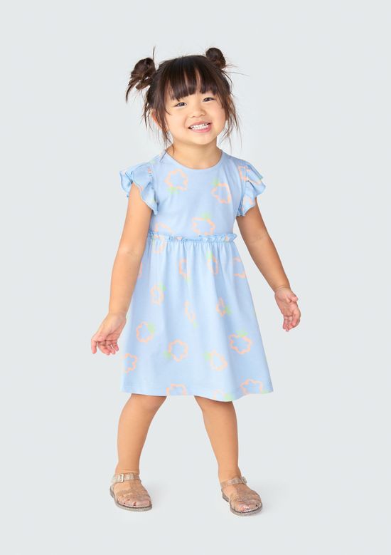 Foto do produto: Vestido Infantil Toddler Com Babado - Azul