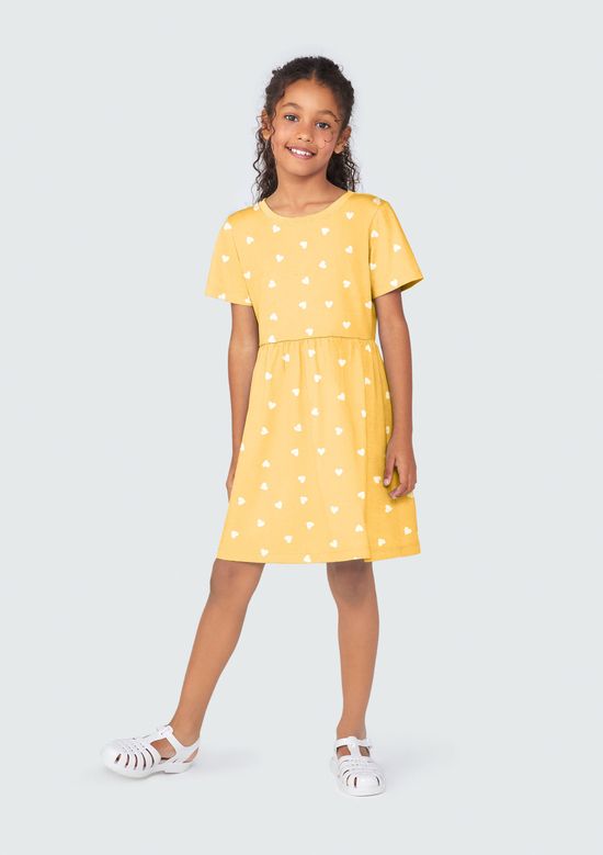 Foto do produto: Vestido Curto Infantil Rodado - Amarelo