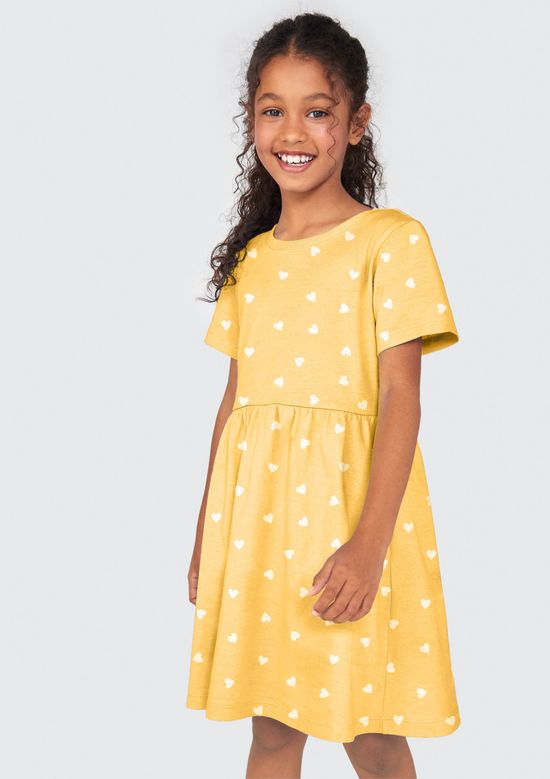 Foto do produto: Vestido Curto Infantil Rodado - Amarelo