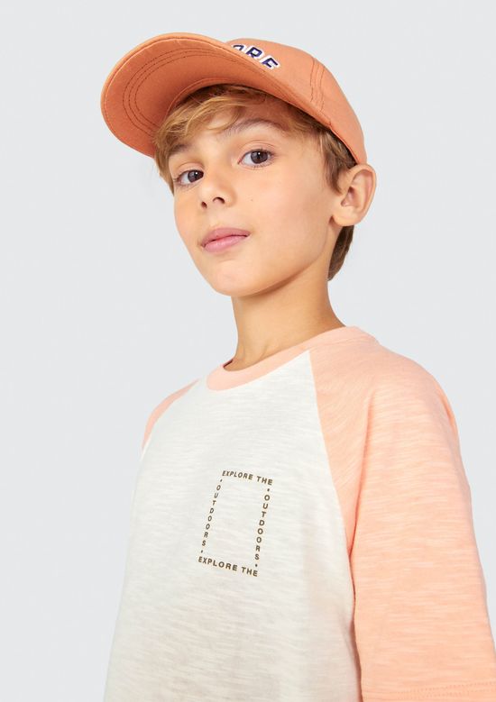 Foto do produto: Boné Infantil Menino Aba Redonda Em Sarja - Laranja