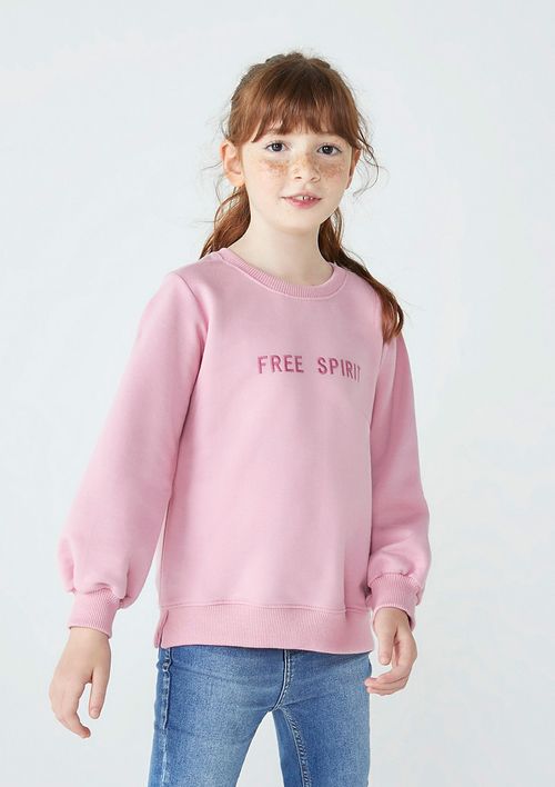 Blusão Infantil Menina Em Moletom Peluciado Com Estampa - Rosa