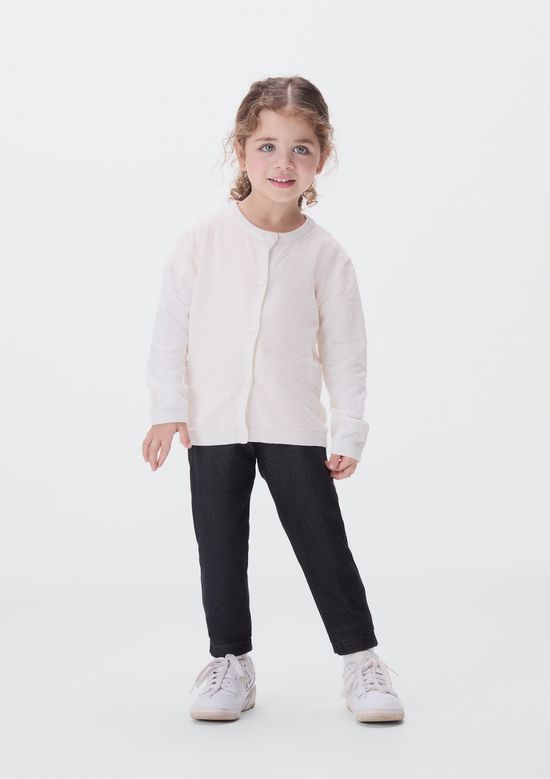 Foto do produto: Cardigan Infantil Menina Toddler Em Tricô - Off white