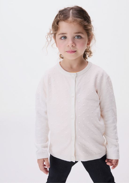 Foto do produto: Cardigan Infantil Menina Toddler Em Tricô - Off white