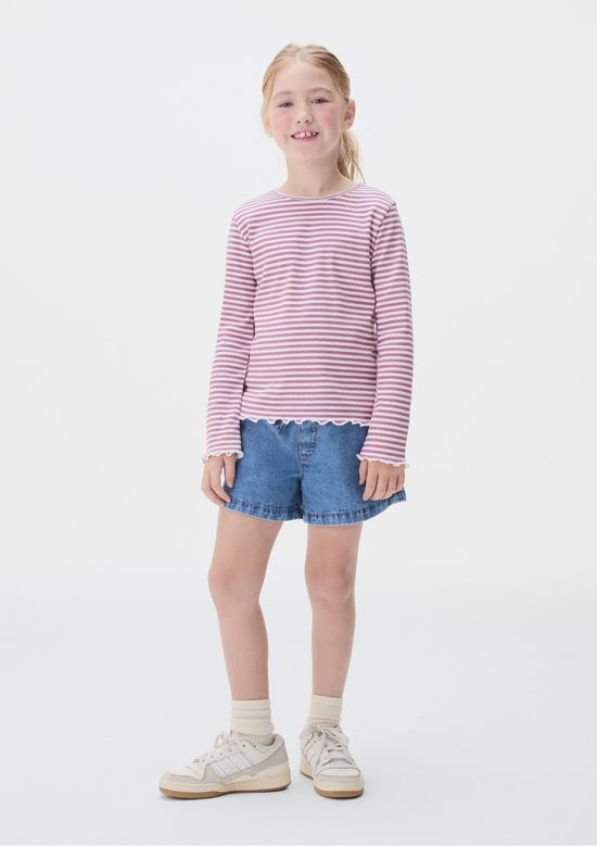 Foto do produto: Blusa Infantil Menina Manga Longa Em Ribana - Rosa