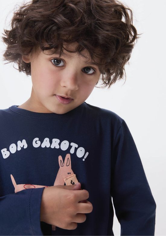 Foto do produto: Camiseta Infantil Menino Toddler Com Estampa Interativa - Azul