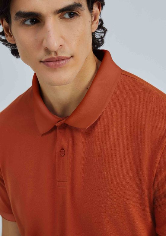 Foto do produto: Camisa Polo Básica Masculina Manga Curta Em Piquet - Laranja