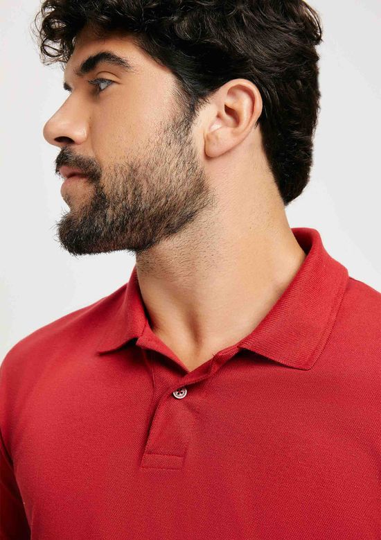 Foto do produto: Camisa Polo Básica Masculina Regular Em Piquet - Vermelho