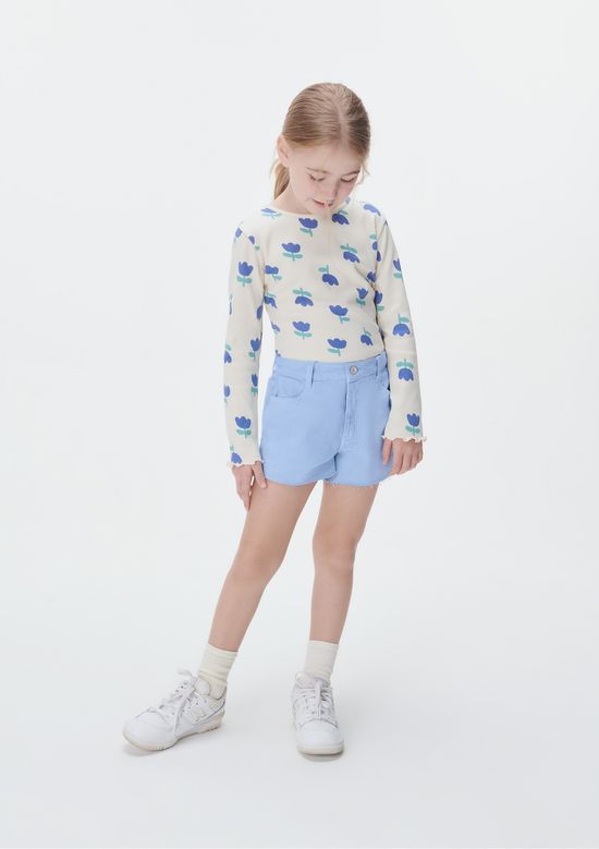 Foto do produto: Blusa Infantil Menina Manga Longa Em Ribana - Creme