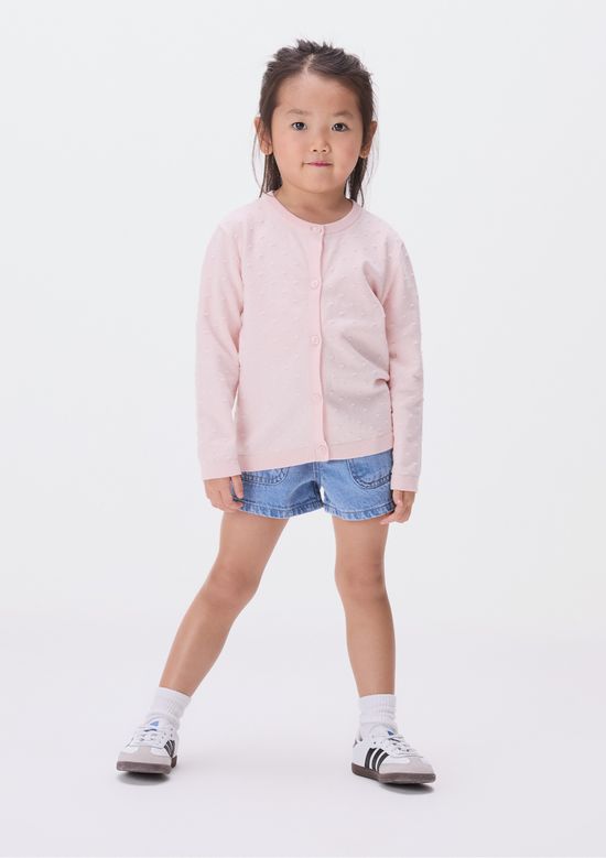 Foto do produto: Cardigan Infantil Menina Toddler Em Tricô - Rosa