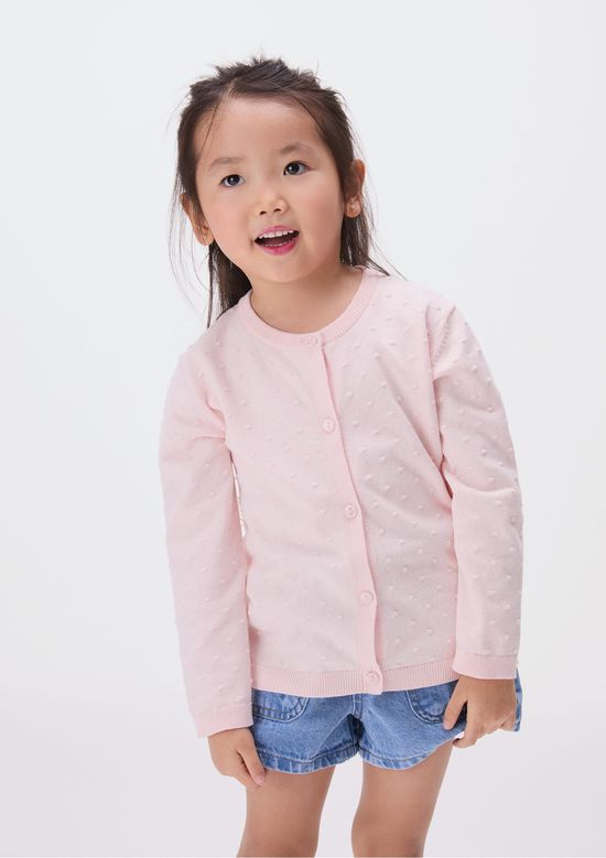 Foto do produto: Cardigan Infantil Menina Toddler Em Tricô - Rosa