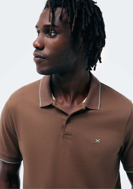 Foto do produto: Camisa Polo Básica Masculina Super Cotton Com Bordado - Marrom