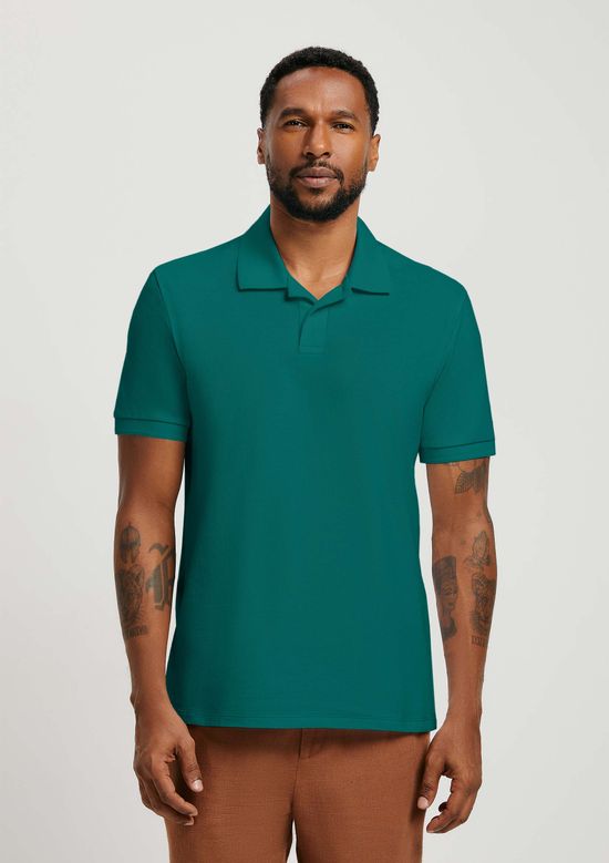 Foto do produto: Camisa Polo Básica Masculina Manga Curta Em Piquet - Verde