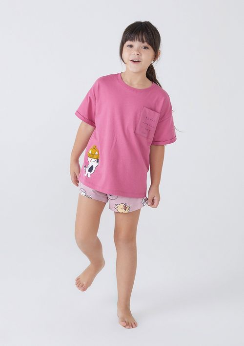 Pijama Infantil Menina Curto Comfort - Rosa
