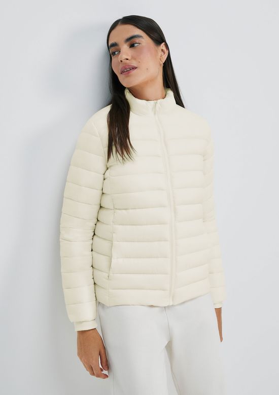 Foto do produto: Jaqueta Básica Feminina Puffer Matelassê - Off white