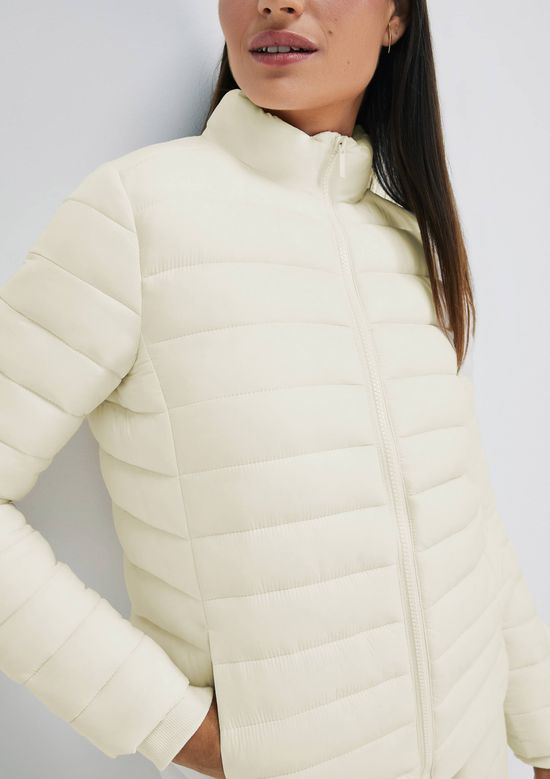 Foto do produto: Jaqueta Básica Feminina Puffer Matelassê - Off white