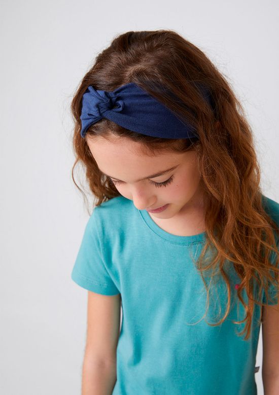 Foto do produto: Faixa De Cabelo Infantil Com Detalhe Em Nó Hering Kids - Azul