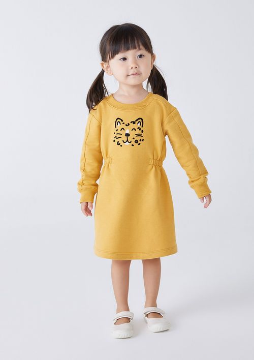 Vestido Infantil Manga Longa Em Moletom Toddler - Amarelo