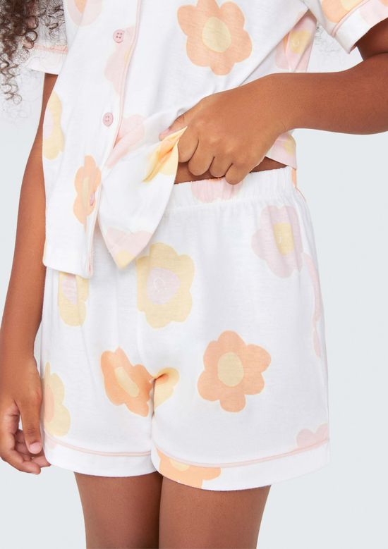 Foto do produto: Pijama Infantil Menina Americano Que Brilha no Escuro - Off white