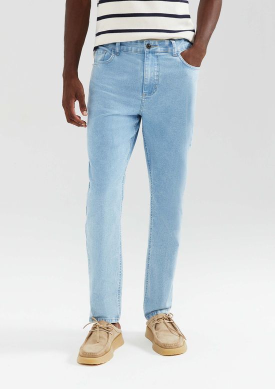 Foto do produto: Calça Jeans Básica Masculina Slim Com Elastano - Azul