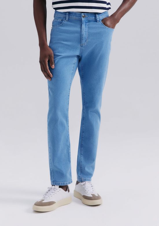 Foto do produto: Calça Jeans Básica Masculina Slim Com Elastano - Azul