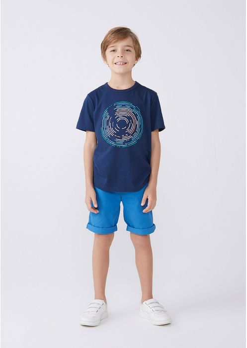 Camiseta Infantil Menino Manga Curta Com Estampa Hering Kids - Azul