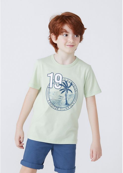 Camiseta Infantil Menino Manga Curta Com Estampa Hering Kids - Verde