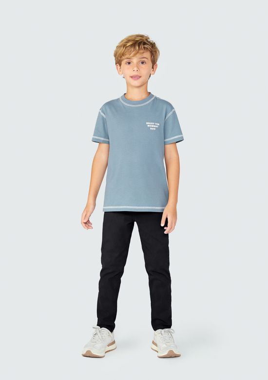 Foto do produto: Calça Infantil Menino Slim Em Sarja - Preto