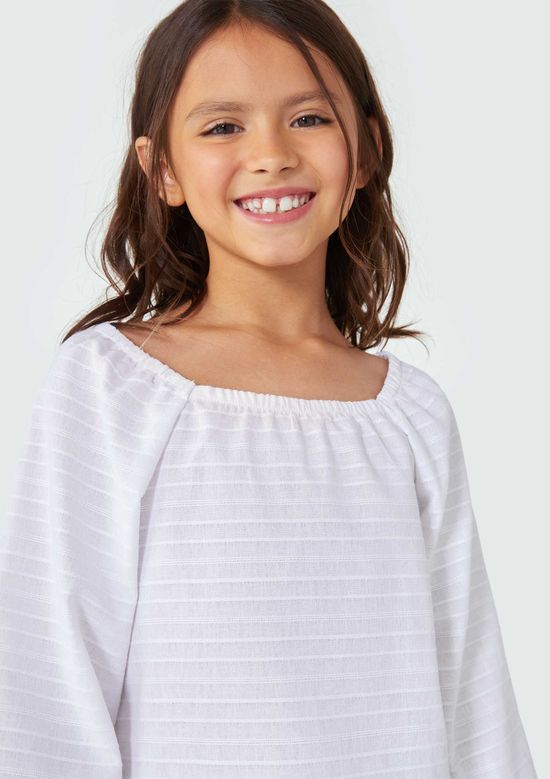 Foto do produto: Blusa Infantil Menina Manga 7/8 - Off white