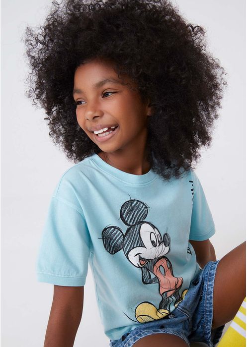 Blusa Infantil Menina Mickey - Azul