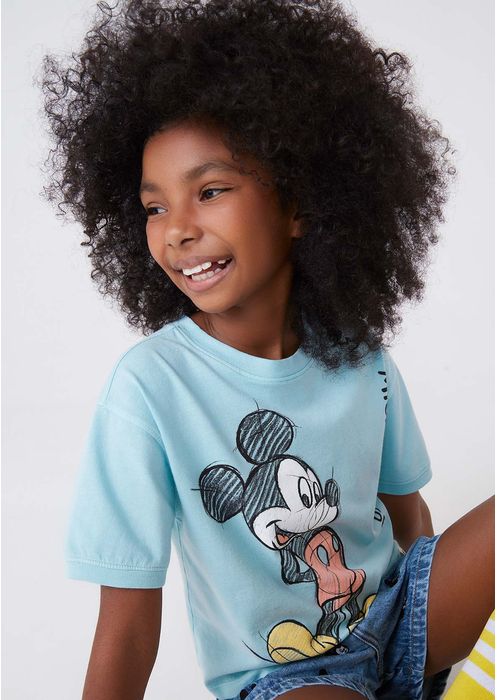 Blusa Infantil Menina Mickey - Azul