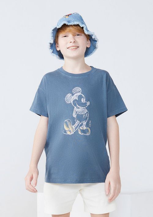 Camiseta Infantil Menino Estampada Mickey - Azul
