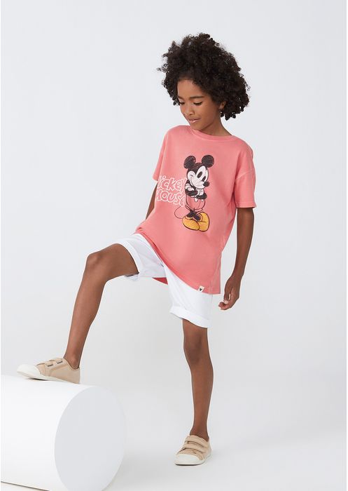 Camiseta Infantil Menino Estampada Mickey - Rosa