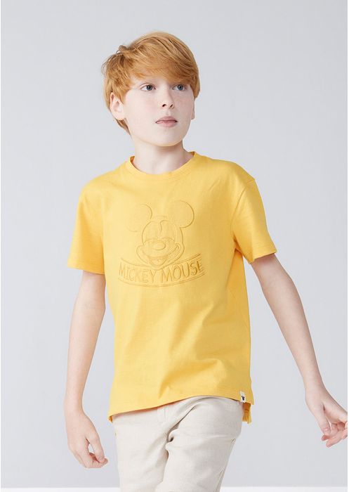Camiseta Infantil Menino Estampada Mickey - Amarelo